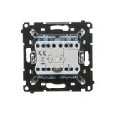 RTV pass-through aerial socket, (module), Simon 24, IP20, champagne matt