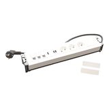 Multilink wall 12 modules white equipped with 3 SKTS 2P+T SCH + 1 USB A+C + 3XRJ45 CAT6 UTP 1 MOD + 1XHDMI 1MOD + 2M cord