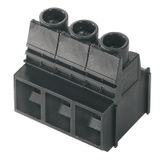 Printed circuit board terminals, 10.16 mm, Number of poles: 3, 90°, Solder pin length (l): 5 mm, tinned, Pale green, Clamping yoke connection, Clamping range, max. : 16 mm², Box