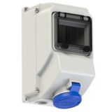 CEE wall mounted socket with window 16A 4p 9h IP44 LS