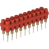 4.5 mm socket header, solder connection, red, 63.9364-22