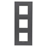 GEO INTERNATIONAL PLATE - IN PAINTED TECHNOPOLYMER - 2+2+2 MODULES VERTICAL - SATIN BLACK - CHORUSMART