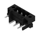 PCB plug-in connector, male header, Solder flange, THT/THR solder connection, 5.08 mm, Number of poles: 3, 270°, Solder pin length (l): 3.2 mm, tinned, black, Box