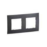 PLAQUE 2 POSTE GRIS FONCE