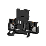 Fuse terminal, PUSH IN, 4 mm², 36 V, 6.3 A, black