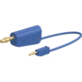 Measuring lead with (2 mm lamella plug, straight) to (4 mm lamella plug, straight), 0.6 m, blue, PVC, 0.5 mm², 64.1060-06023