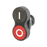Twin push-button I/O, red-black