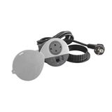 DISQ 80 1 SOCKET SCH + USB A+C + RJ45 CAT6 UTP BLACK-COVER CORD 2M FR/SCH PLUG