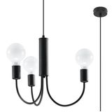 PICCOLO CHANDELIER 3 BLACK E27 3X60W IP20