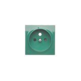 Cover for single socket outlet with earthing, antibacterial green