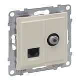 TV F-TYPE + RJ45 CAT6 UTP IVORY