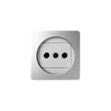 Cover for single socket outlet without earthing, aluminum
