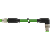 M8 male 0° / M8 male 90° A-cod. shielded PUR 1x4xAWG26 gn 20m