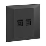 Socket 2 Gang RJ45 Data Outlet Cat 6 UTP 7X7 Black, Legrand-Belanko S