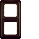 Frame 2gang, sealing, splash-proteced flush-mtd IP44, brown glossy