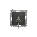 Single switch with a key - 2 positions "0-1", black matt, 5A