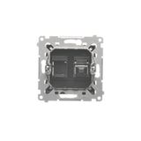 IP44 socket outlet with seal, with Schuko earthing - same color flap & cover, 16A, cream white/electro white