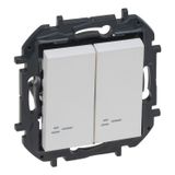 ILLUM 2-GANG ONE-WAY SW WHITE