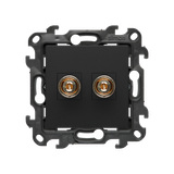 Loudspeaker socket, (module), Simon 24, IP20, black matt