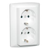 MONOBL DOUB EARTH SOCKET (SKO TYPE) WHITE