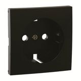 COV PLATE F/EARTH SOCKET(SCHUKO TYPE)MATTE BK