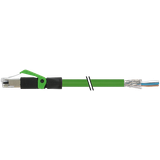 RJ45 male 0° with cable shielded PUR  2x2xAWG22 gn 3.5m