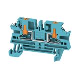 Feed-through terminal block, PUSH IN, blue, 2.5 mm², 24 A, 800 V, Numb