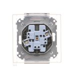 Single socket outlet with Schuko earthing, with shutters, (module), 16A, 250V, Screw, antibacterial white