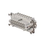 HDC insert, Female, 500 V, 16 A, Number of poles: 16, PUSH IN, Size: 6