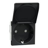Socket-outlet, New Unica, mechanism, 2P + E, 16A, Schuko, with shutter, painted, anthracite
