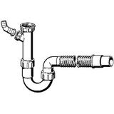 PVC siphon 11/2"x40/50 with corrugation and washing machine connection