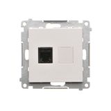RJ12 single telephone socket, light gray matt