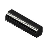 Printed circuit board terminals, 3.50 mm, Number of poles: 17, 135°, Solder pin length (l): 1.5 mm, black, PUSH IN with actuator, Clamping range, max. : 1.5 mm², Tube