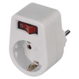 Round Socket SCHUKO white + switch