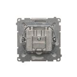 Double socket with earthing and shutters, satin, metallized, 16A