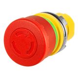 Mushroom push-button Ø 32, twist release, red