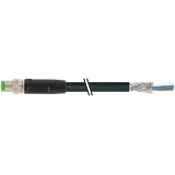 M8 male 0° A-cod. with cable PUR 3x0.34 shielded bk+drag-ch 1.5m