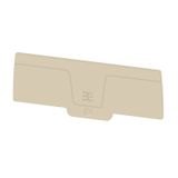 End plate for terminals, dark beige, Height: 100.3 mm, Width: 2.1 mm, 