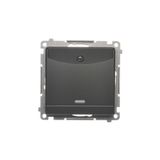 Double hotel room switch with indicator light, black matt