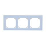 Triple frame, glass, frosted blue glass
