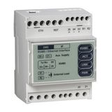 Ethernet-RS485 Bridge or Datalogger function - 4 DIN modules, aux.80÷270Vac/100÷300Vdc