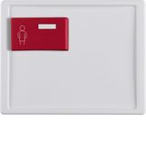 Centre plate red button at top, arsys, p. white glossy
