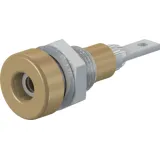 2 mm socket, flat plug connection, mounting Ø 6.4 mm, brown, 23.0060-27