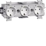 Socket-outlet 3-gang Wago f-mount pw