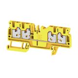 Feed-through terminal block, SNAP IN, yellow, 2.5 mm², 24 A, 800 V, Nu