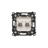 IP44 socket outlet with Schuko earthing, shutters and frame seal - transparent flap, beige, 16A