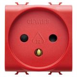ISRAELI STANDARD SOCKET - OUTLET 250V ac - FOR DEDICATED LINES - 2P+16A - 2 MODULES - RED - ANTIBACTERIAL - CHORUSMART