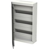 Installation cabinet, 54M, 3R, with trans.door, RAL9010