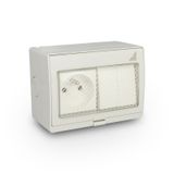 Single socket + double surface-mounted switch GPW2N IP55 "AQUA55"