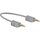 Measuring lead with (2 mm plug, spring-loaded, straight) to (2 mm plug, spring-loaded, straight), 300 mm, gray, PVC, 0.5 mm², CAT O, 28.0039-03028